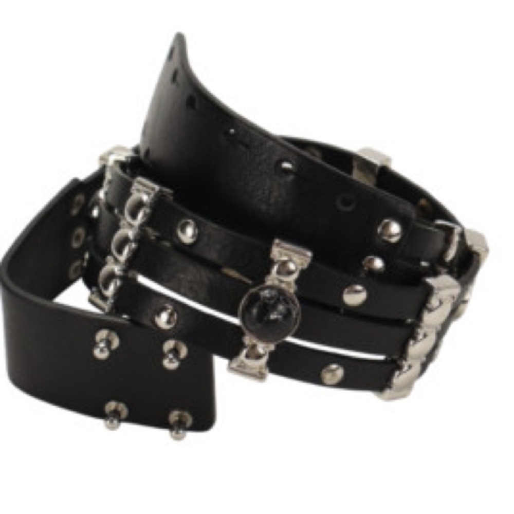Maje Black Leather Studded Belt with Silver Hardware Size 1 NWT - Picture 2 of 7